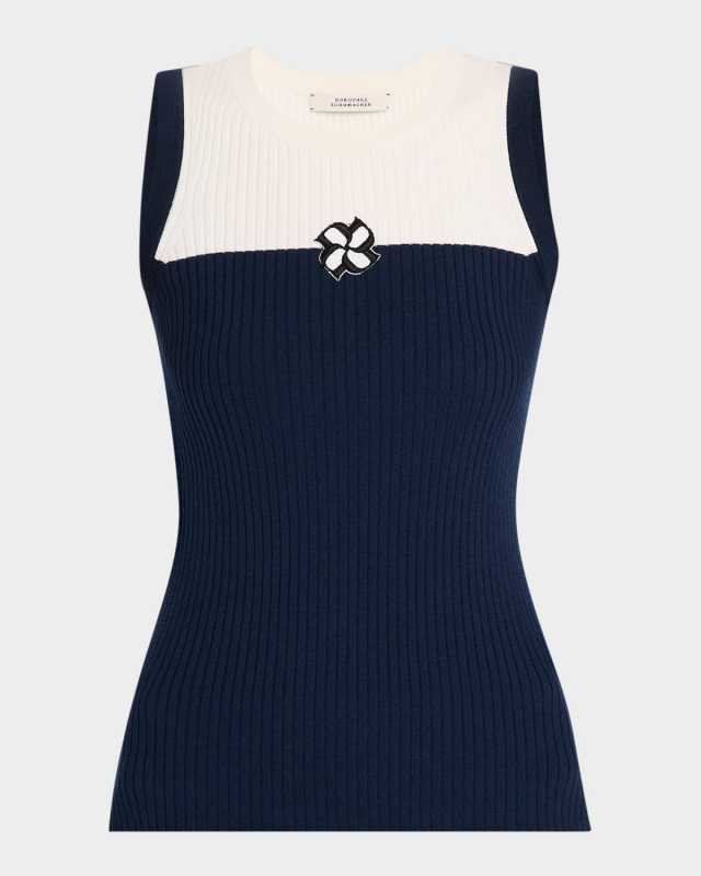 Essential Ease Ribbed Colorblock Top